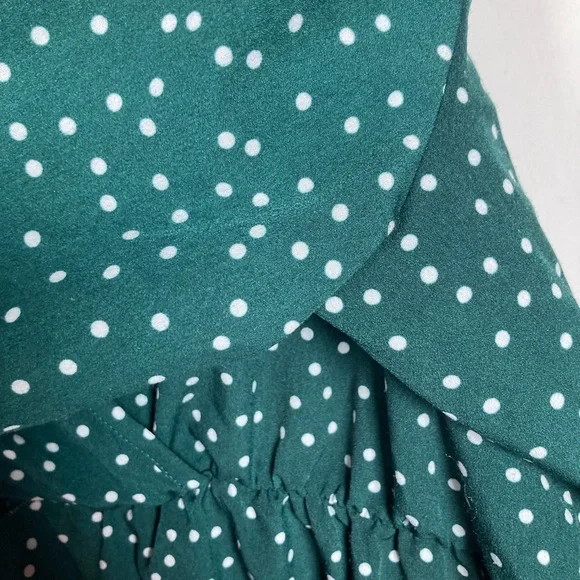 Uguest Green Polka Dot Long Sleeve Ruffle Dress Sz XXXL St.Patricks Day Spring - Picture 8 of 14